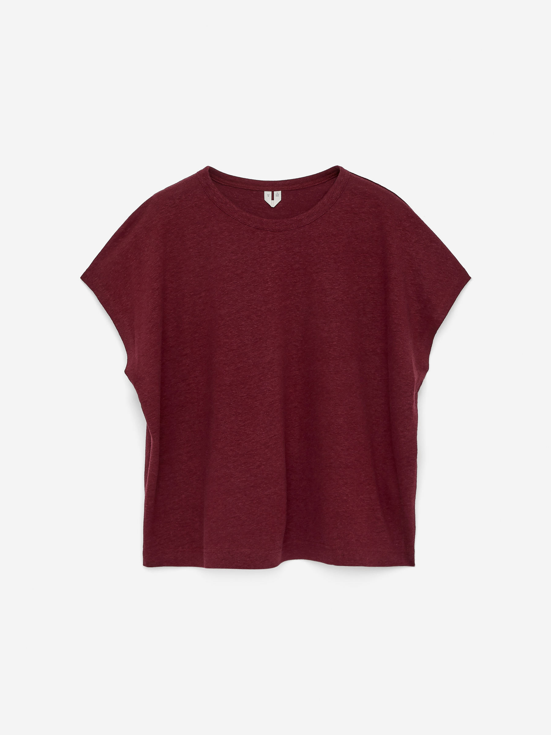 Linen-Blend T-Shirt-Red-15506