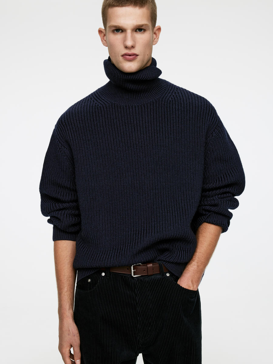 Heavy Wool Roll-Neck Jumper-#272930-4028