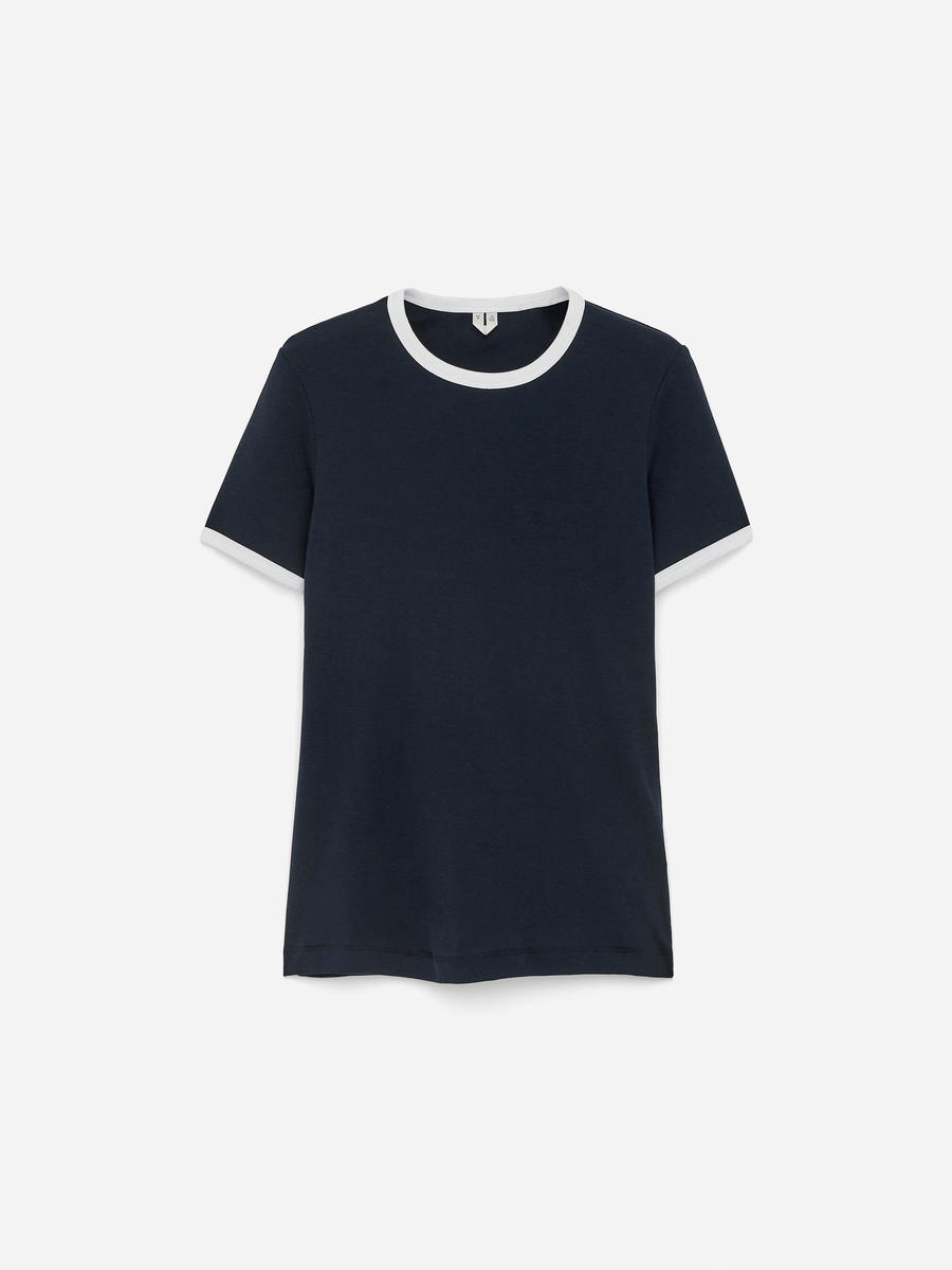 ARKET Women's  Ribbed T-Shirt Blue,  size XXS