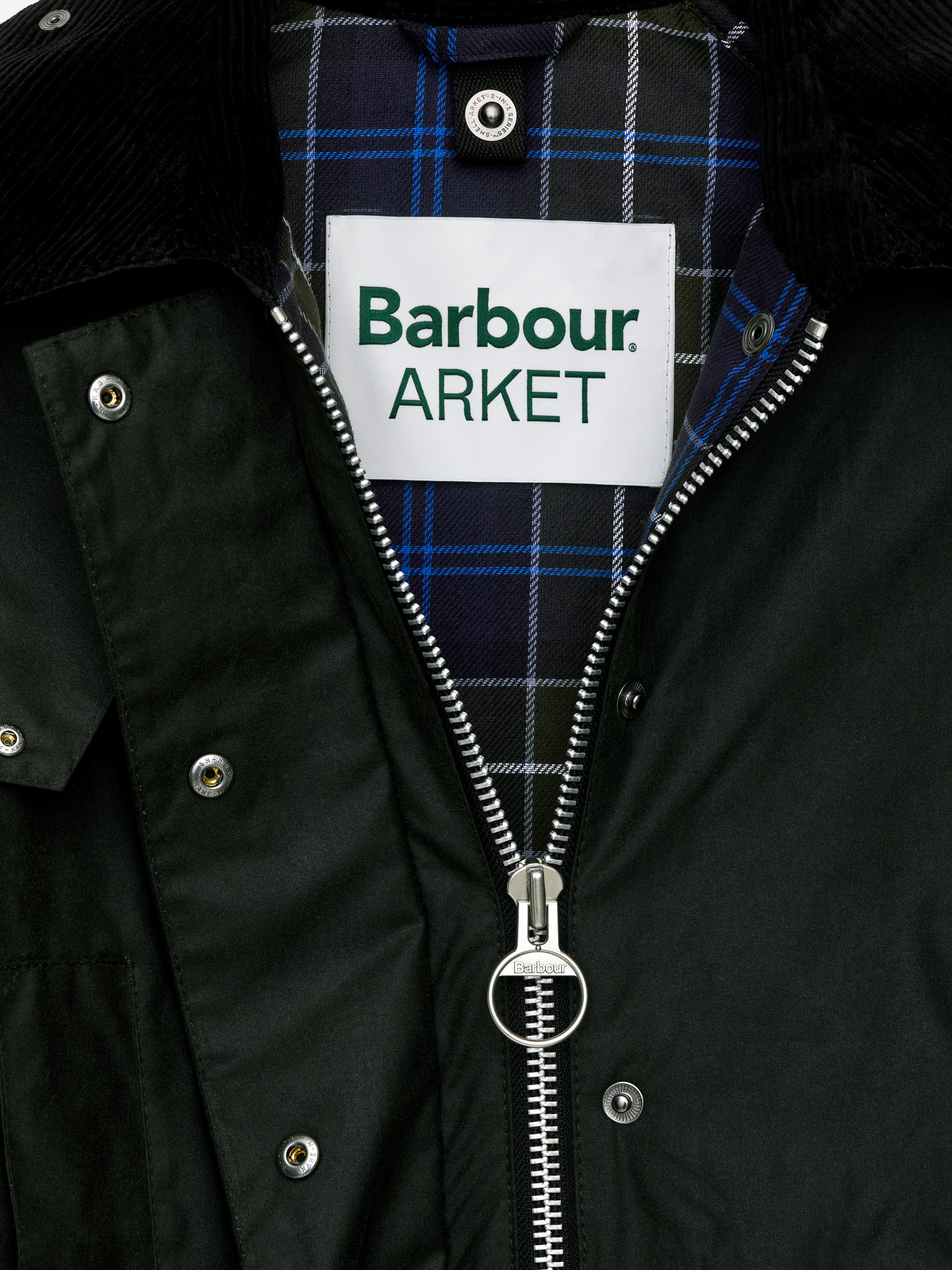 ARKET and Barbour Waxed Cotton Jacket - Dark Green - Loose fit - Women - StillMedia/DescriptiveDetail - 4