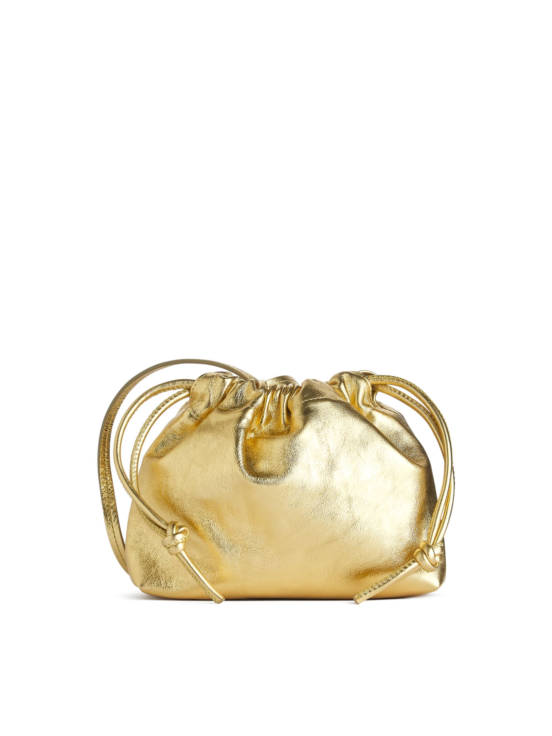 Läderväska med dragsko - Guld - Women - StillMedia/DescriptiveStillLife - 3