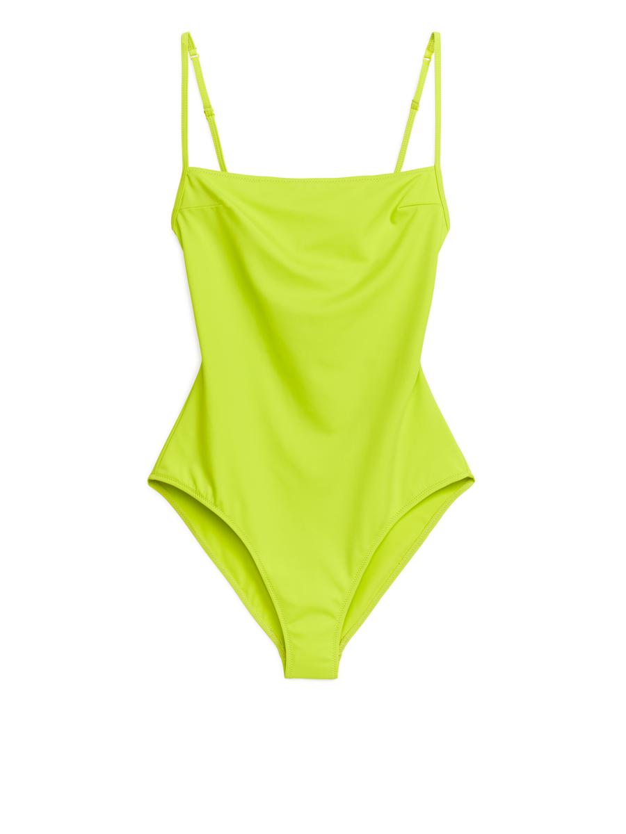 Square-Neck Swimsuit - Yellow - Regular fit - Women - 1043225006