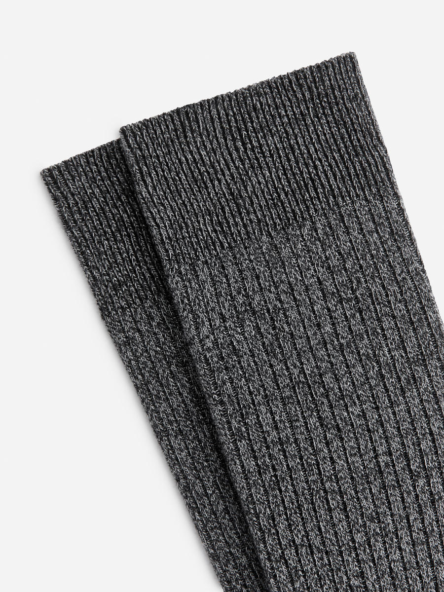 Supima Cotton Rib Socks - Dark Grey Melange - Regular fit - Men - 0633369045