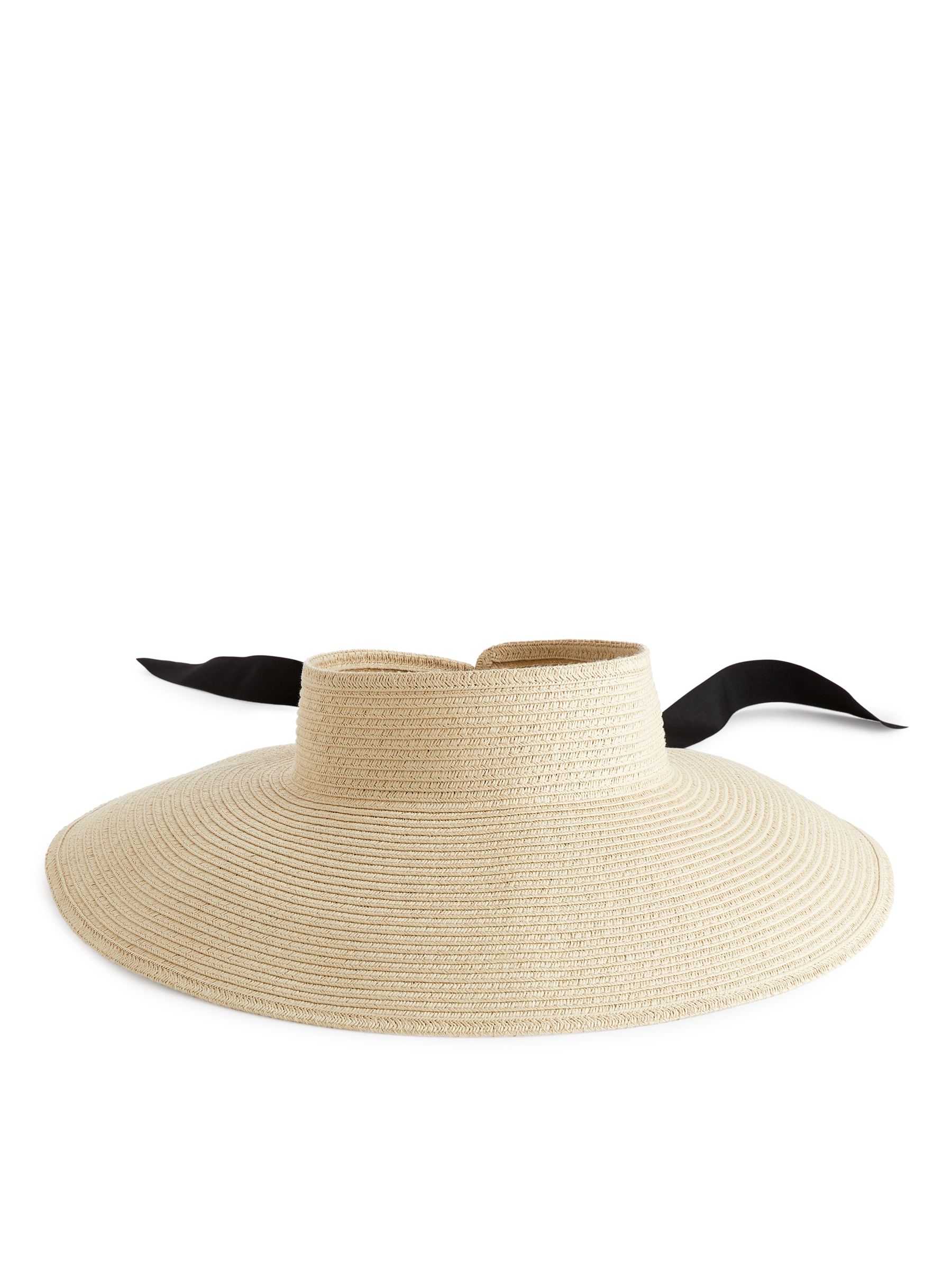 Straw Sun Visor - Beige/Black - Women - StillMedia/DescriptiveStillLife - 2