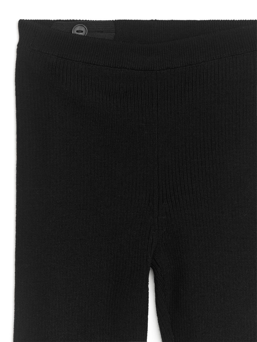 Wool-Blend Rib Leggings-#272628-10224