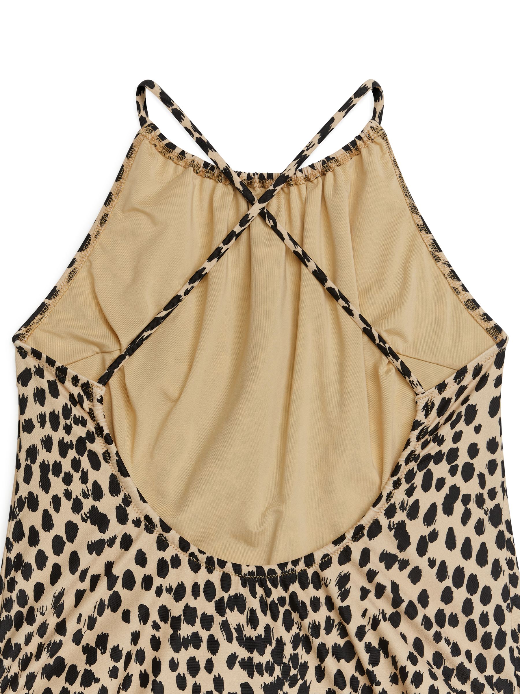 Baddräkt med rynkdetalj - Beige/svart - Slim fit - Women - StillMedia/DescriptiveDetail - 2