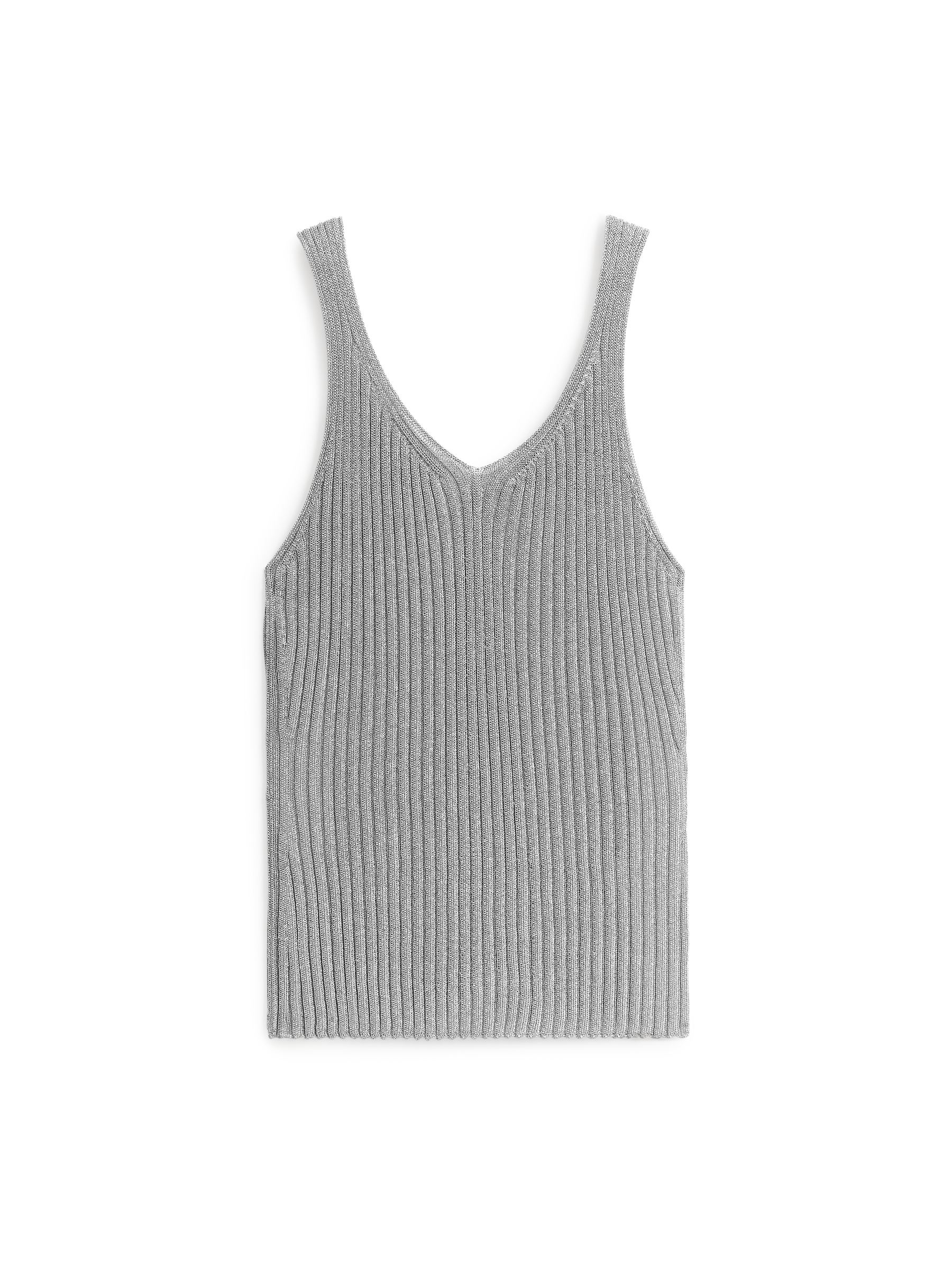 Top de tirantes brillante - Plateado - Corte estándar - Women - StillMedia/DescriptiveStillLife - 1