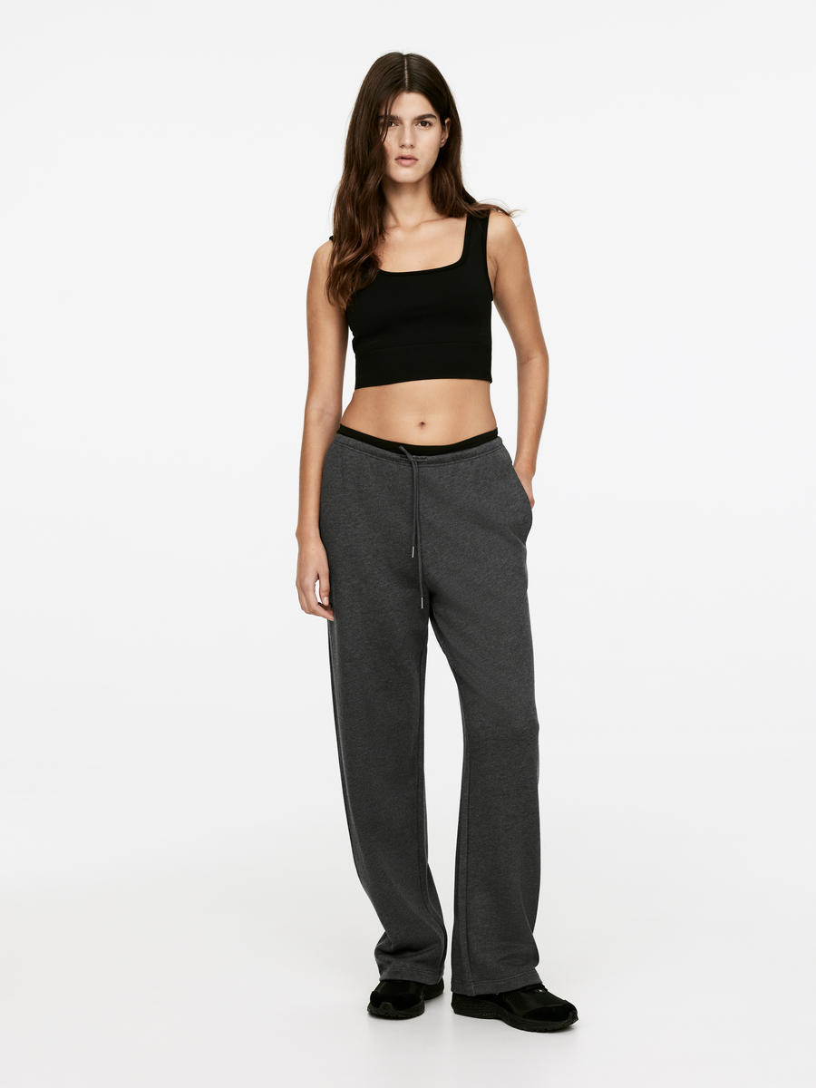 Wide-Leg Sweatpants-#48474B-13108