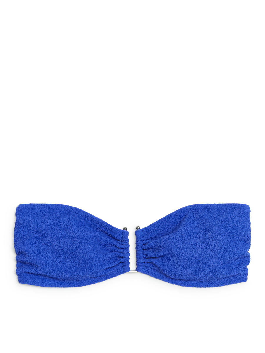 Textured Bandeau Bikini Top-#3B4EA3-1345