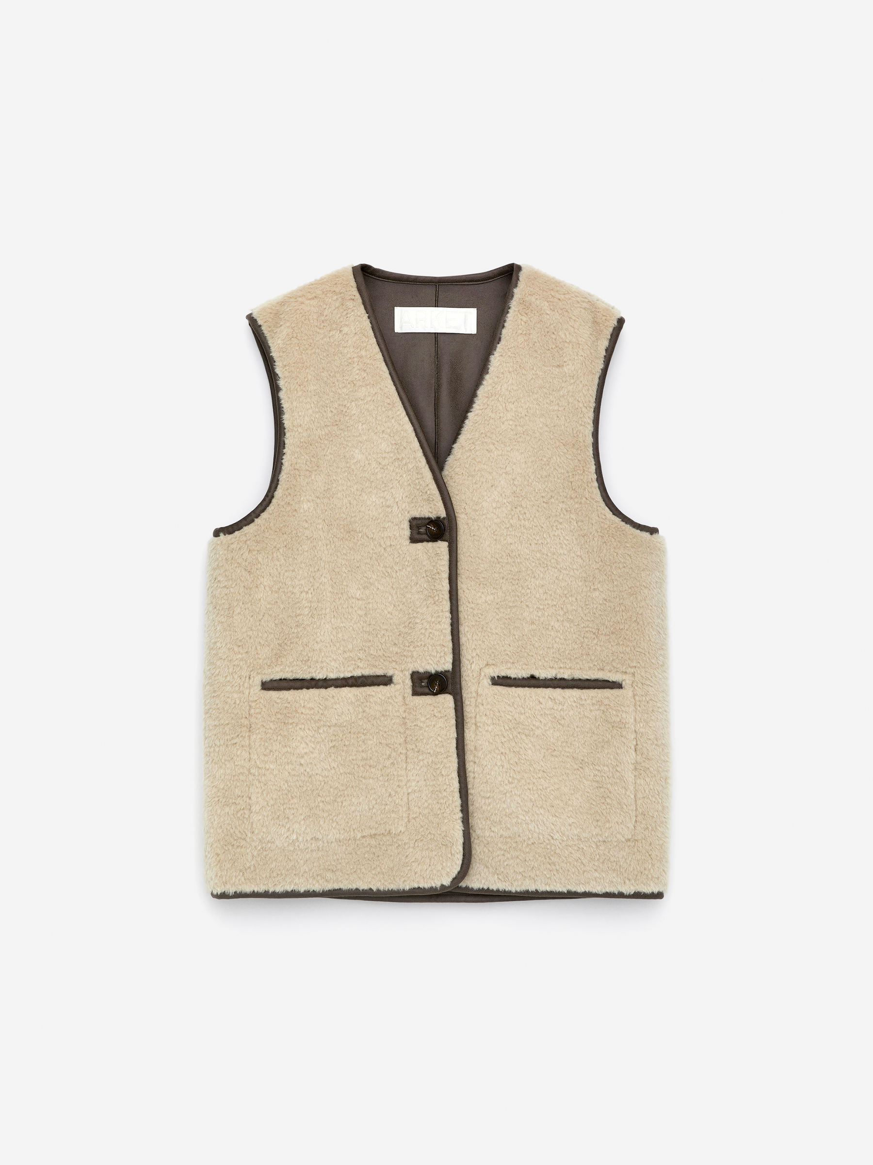 Pile Vest-Beige-15928