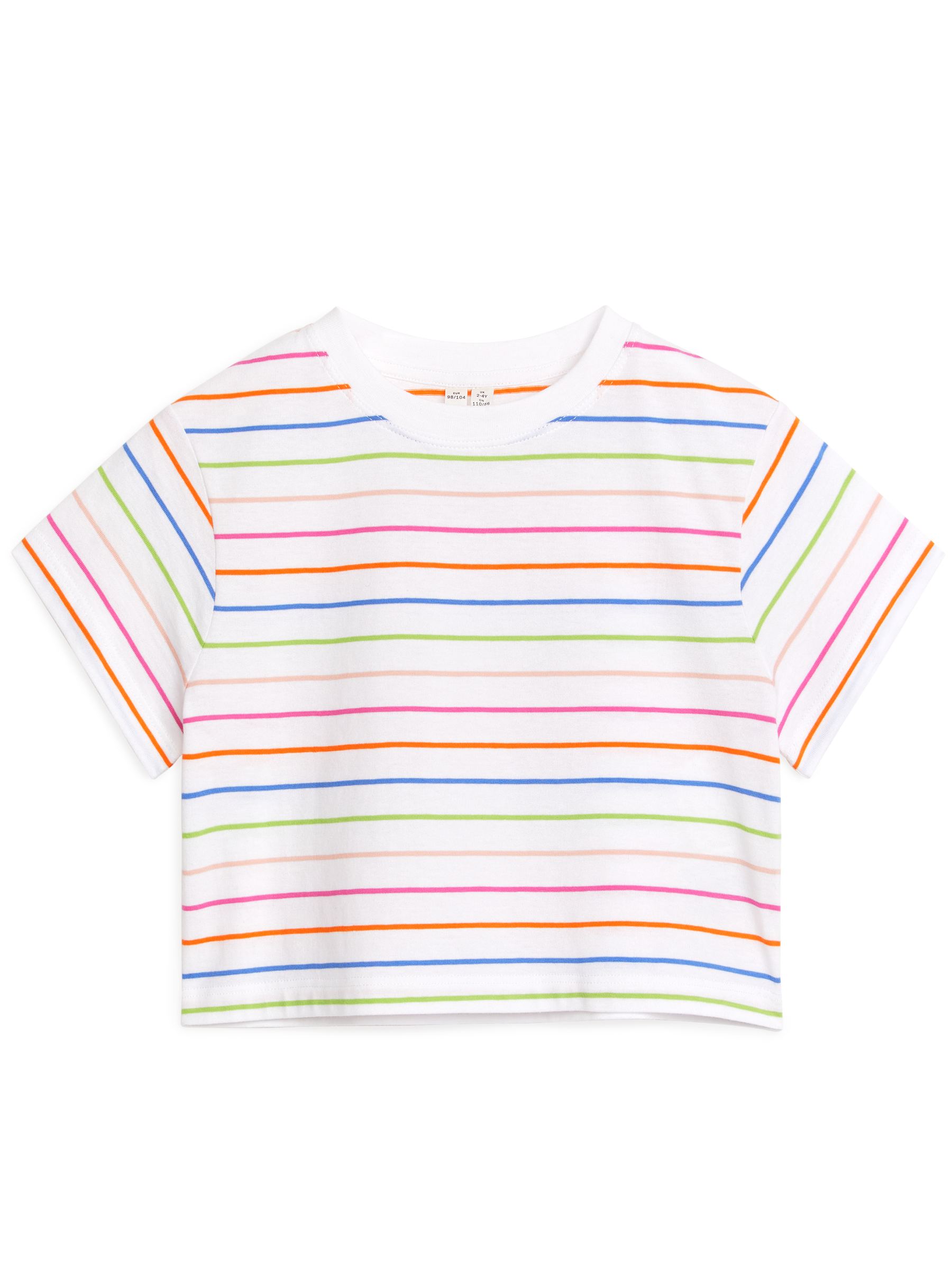 Camisa cropped - Blanco/rayas múltiples - Corte holgado - Children - StillMedia/DescriptiveStillLife - 1