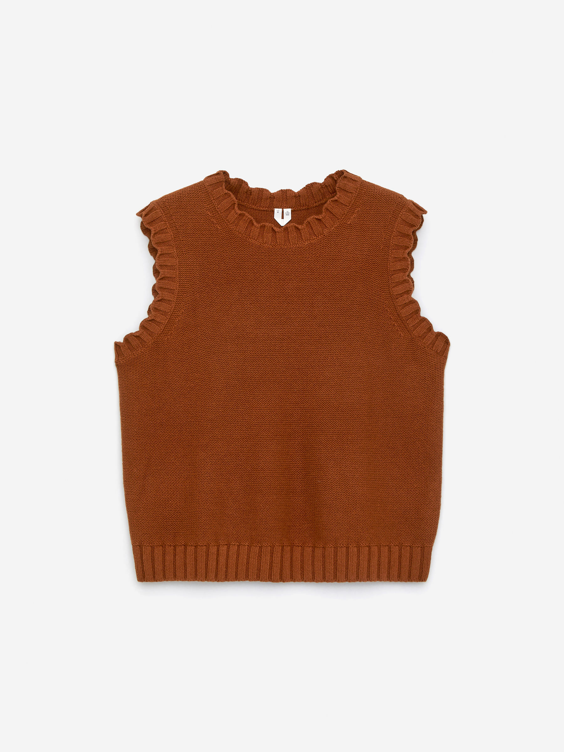 Scallop-Edge Knitted Vest - Rust - Regular fit - Women - StillMedia/DescriptiveStillLife - 2