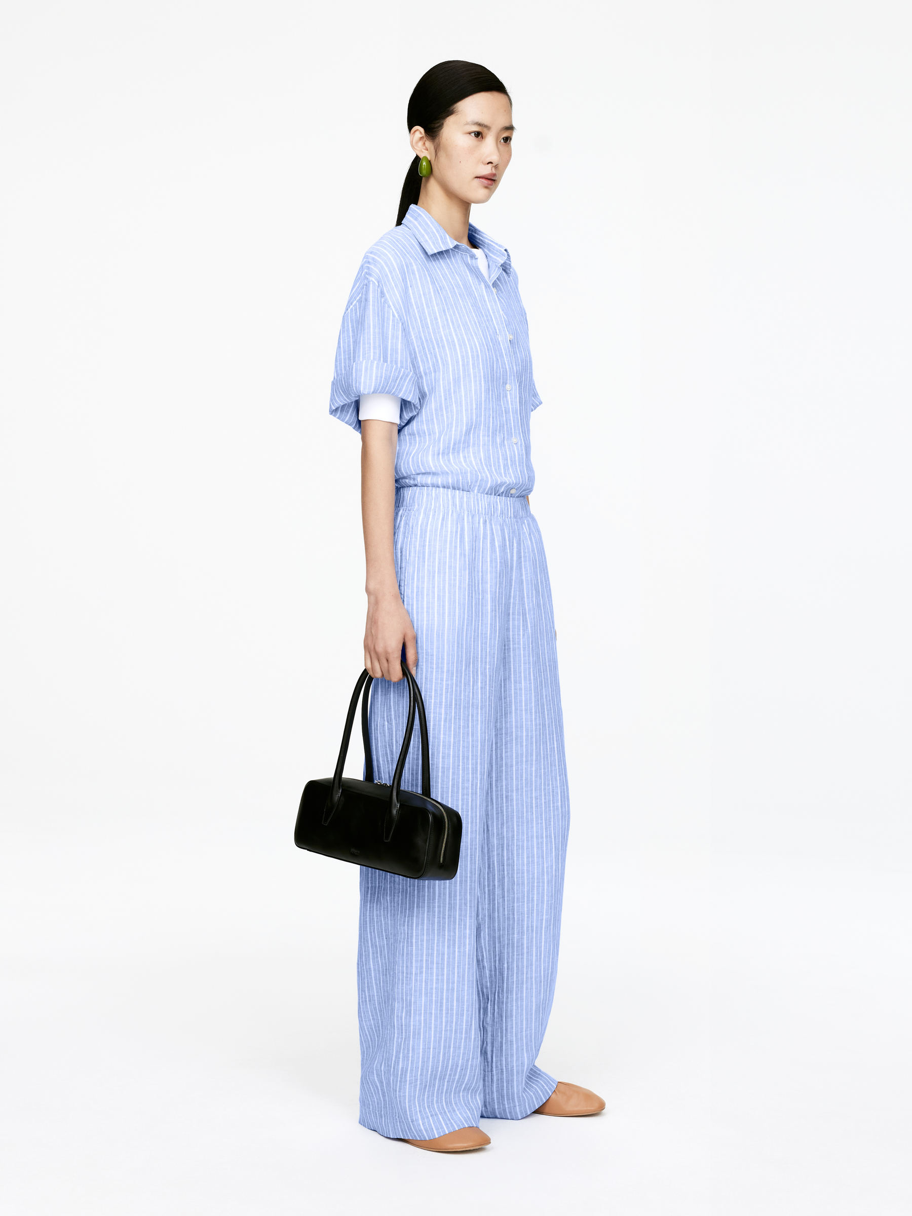 Linen Trousers - Blue/White - Relaxed fit - Women - StillMedia/Lookbook - 6