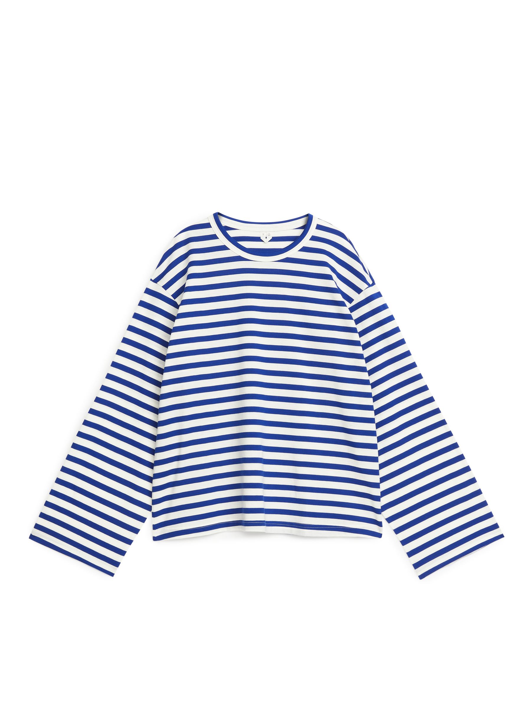 Relaxed Long-Sleeve T-shirt - Bright Blue/White - Relaxed fit - Women - StillMedia/DescriptiveStillLife - 1
