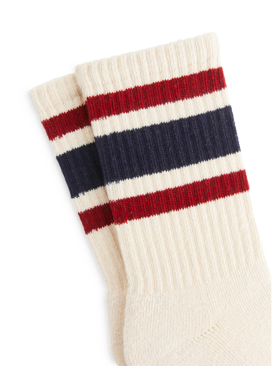 Chaussettes de sport en coton - Blanc cassé/Multicolore - Femme - 0992388020