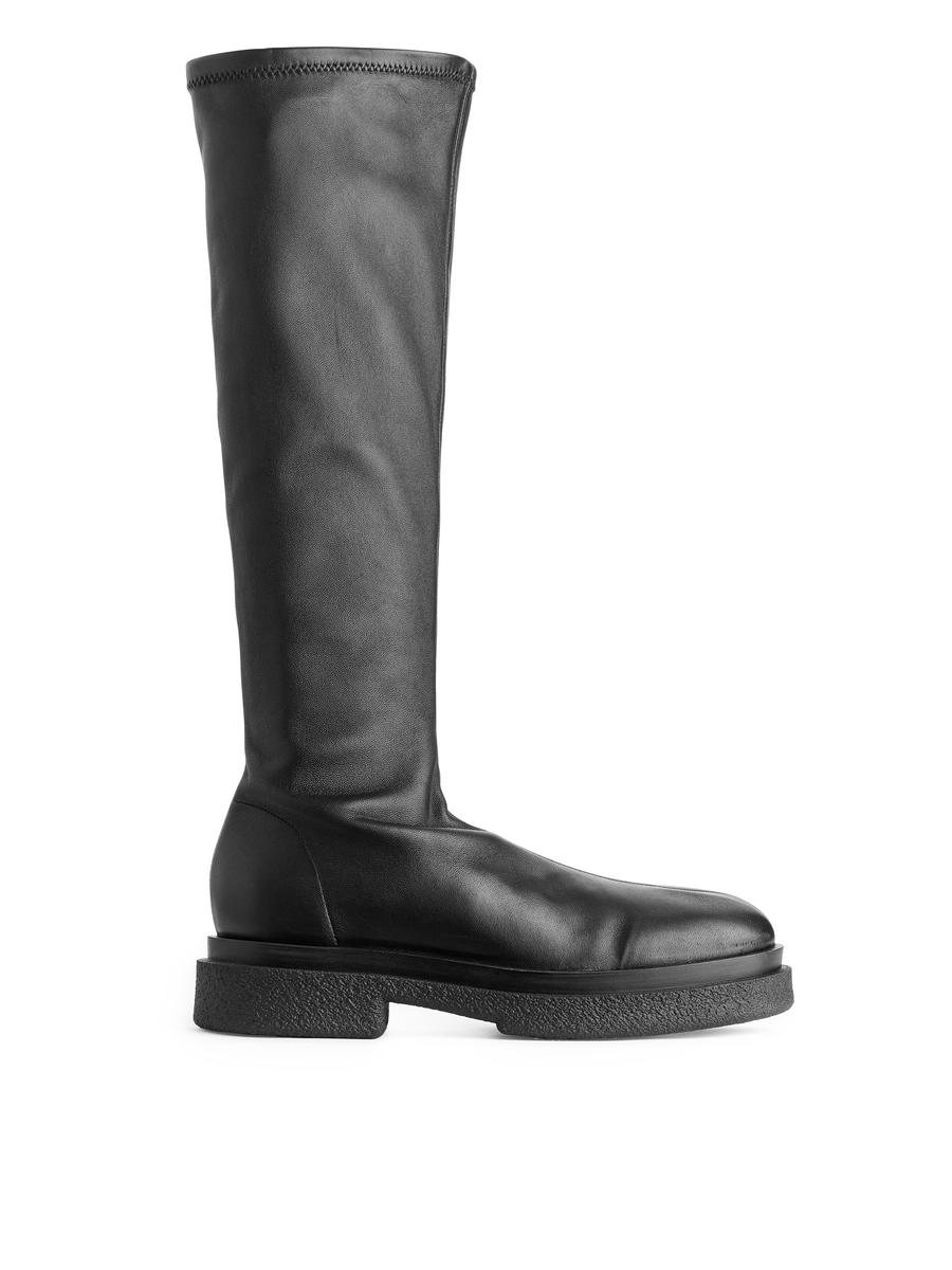 Chunky Leather Boots-#272628-12827