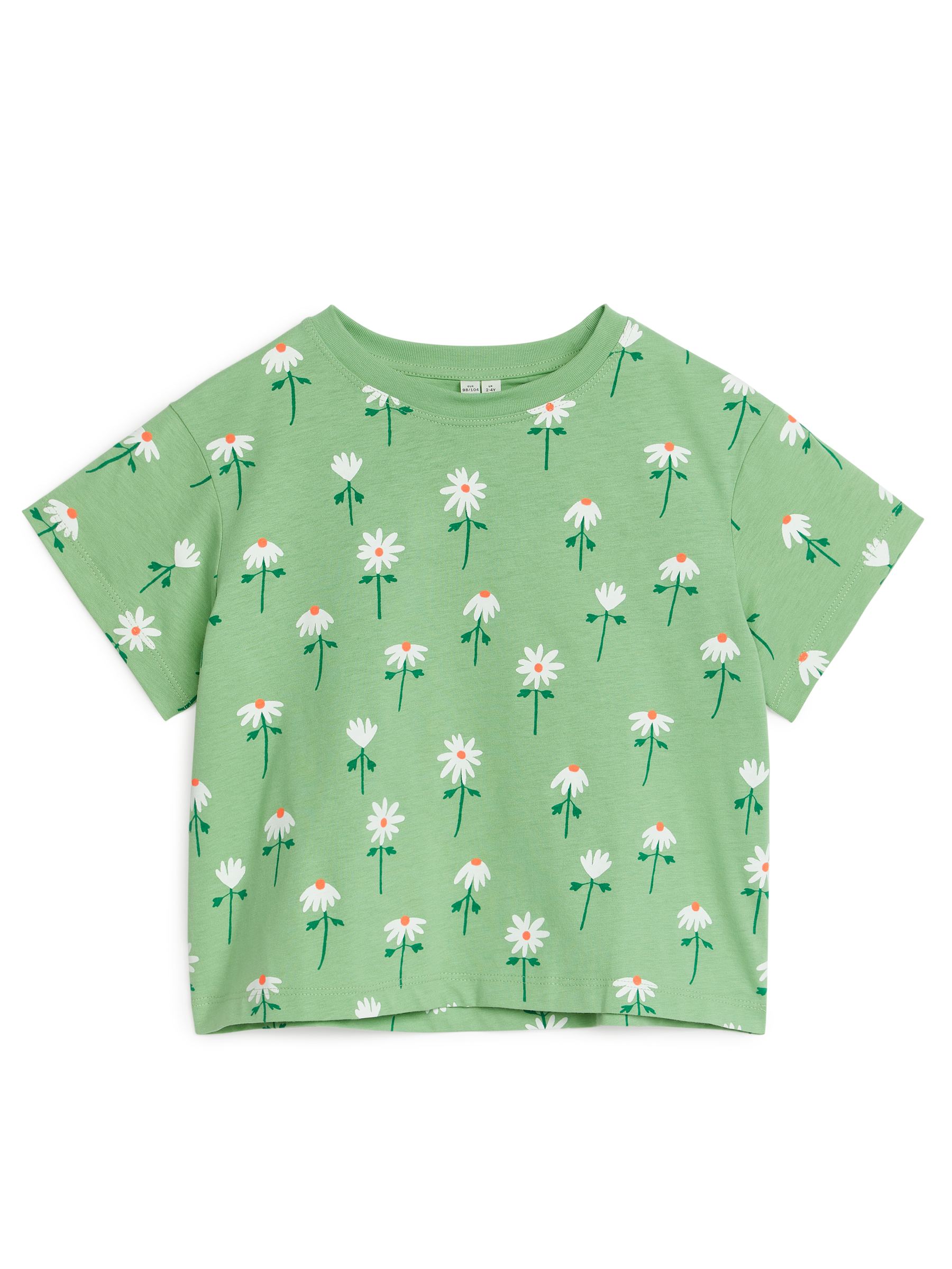 Wide-Fit T-Shirt - Green/Flowers - Obszerny - Children - StillMedia/DescriptiveStillLife - 2