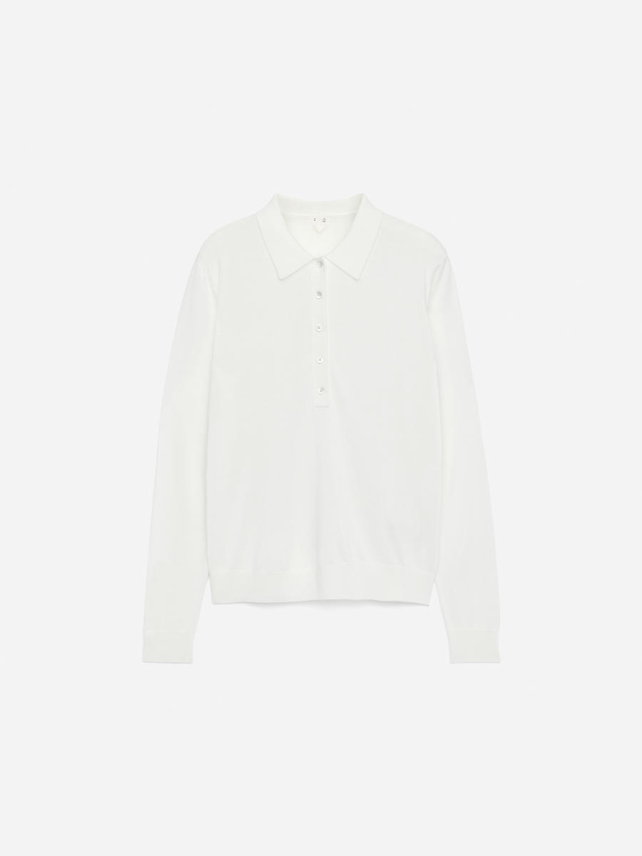 ARKET Women's  Knitted Polo Shirt White,  size M
