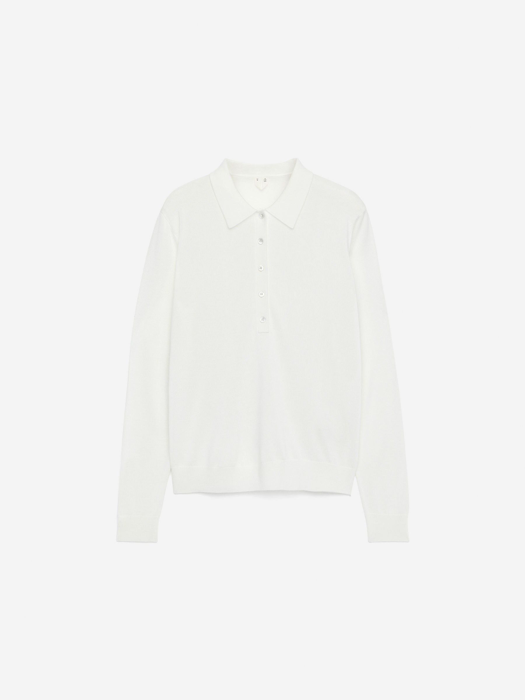 Knitted Polo Shirt-White-15972