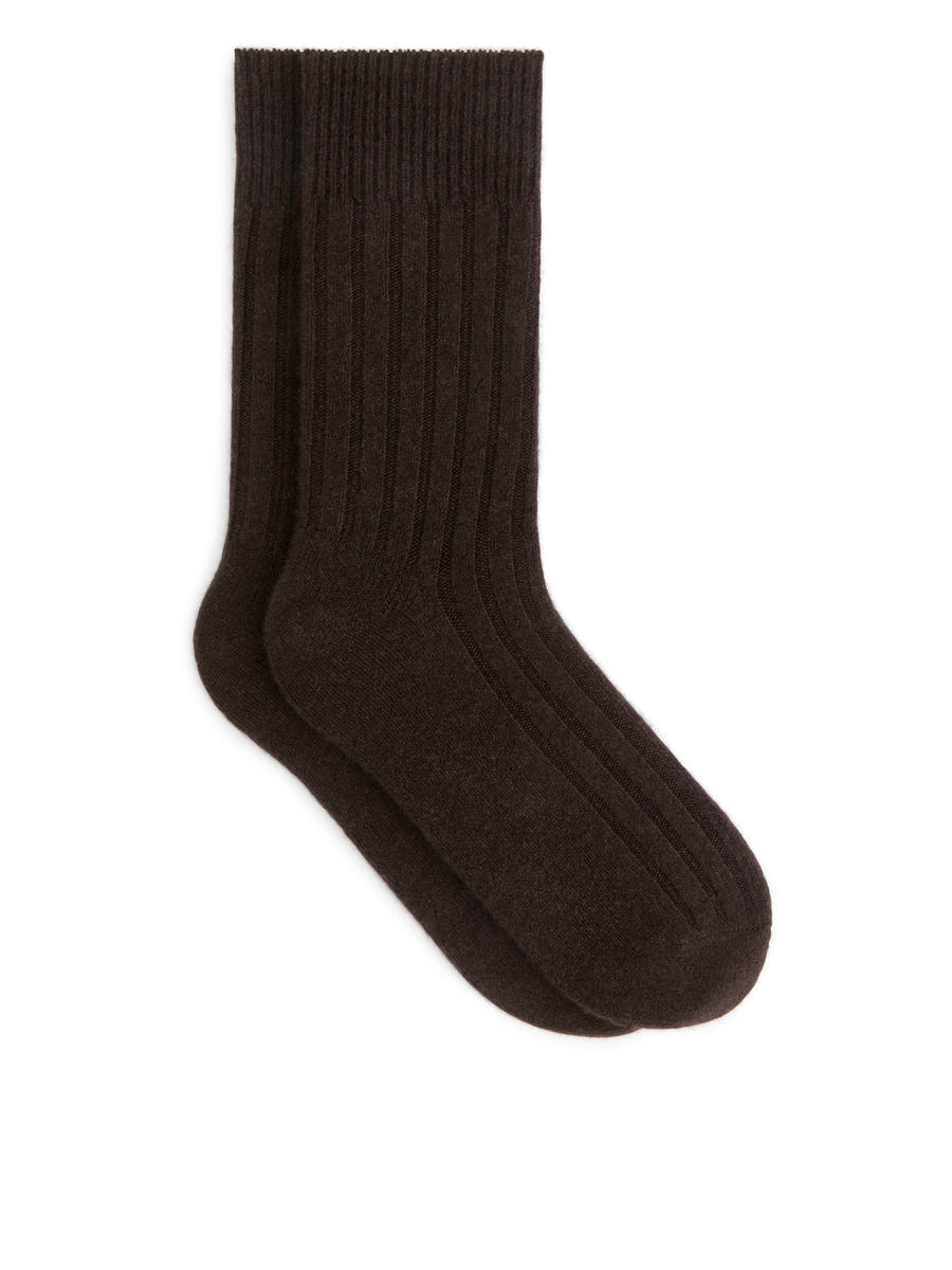 Cashmere Socks-#3F3838-13288