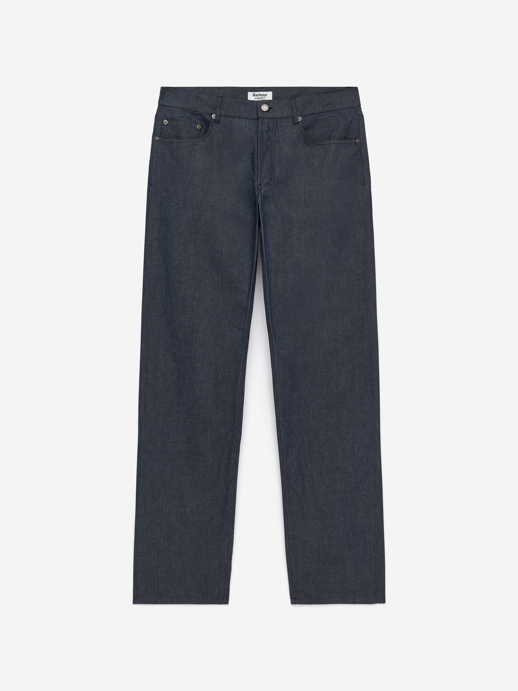 Jean droit ample ciré à sec ARKET et Barbour - Bleu - Loose fit - Homme - StillMedia/DescriptiveStillLife - 2