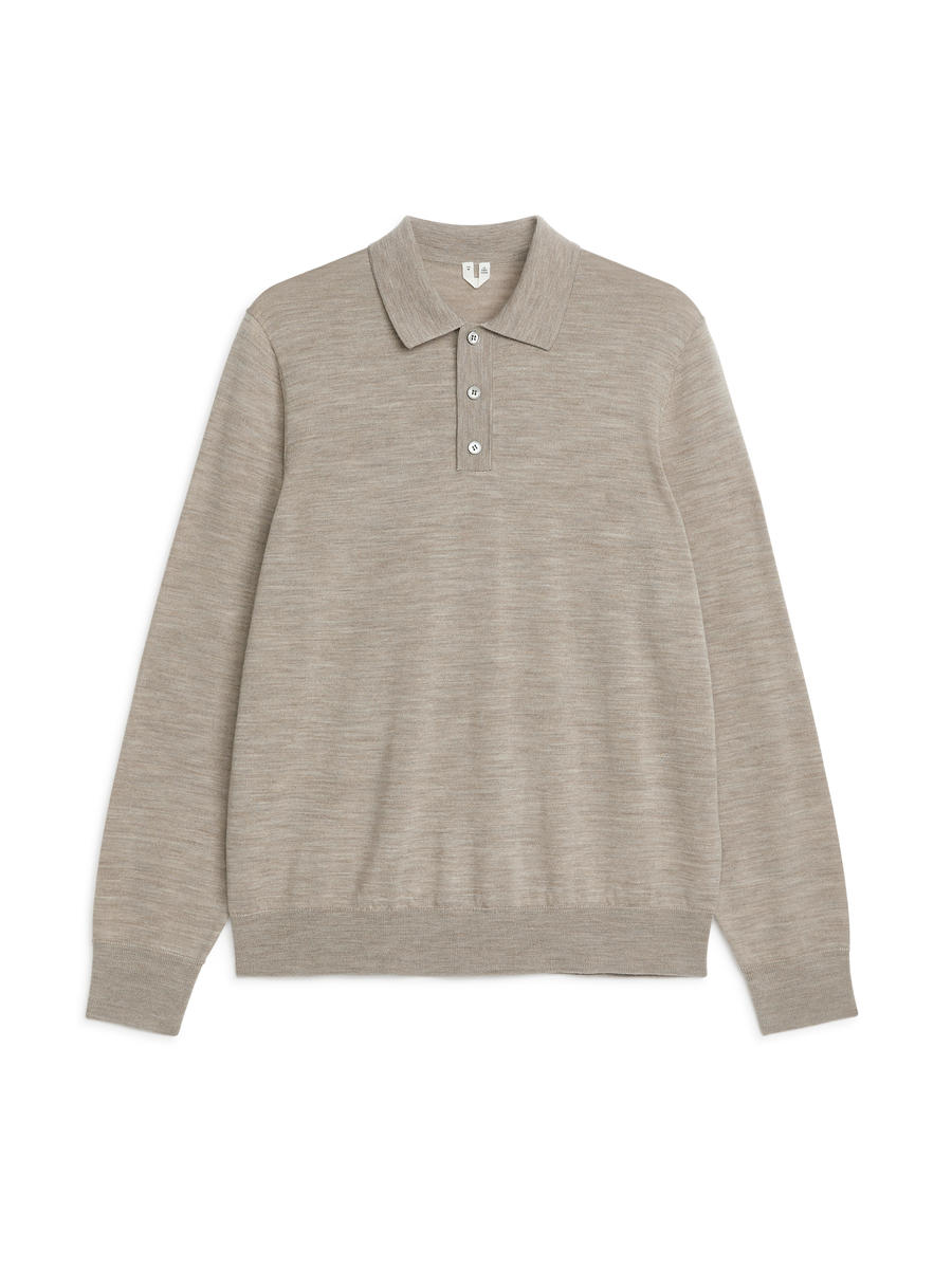 Merino Polo Jumper-#AE9F8E-9656