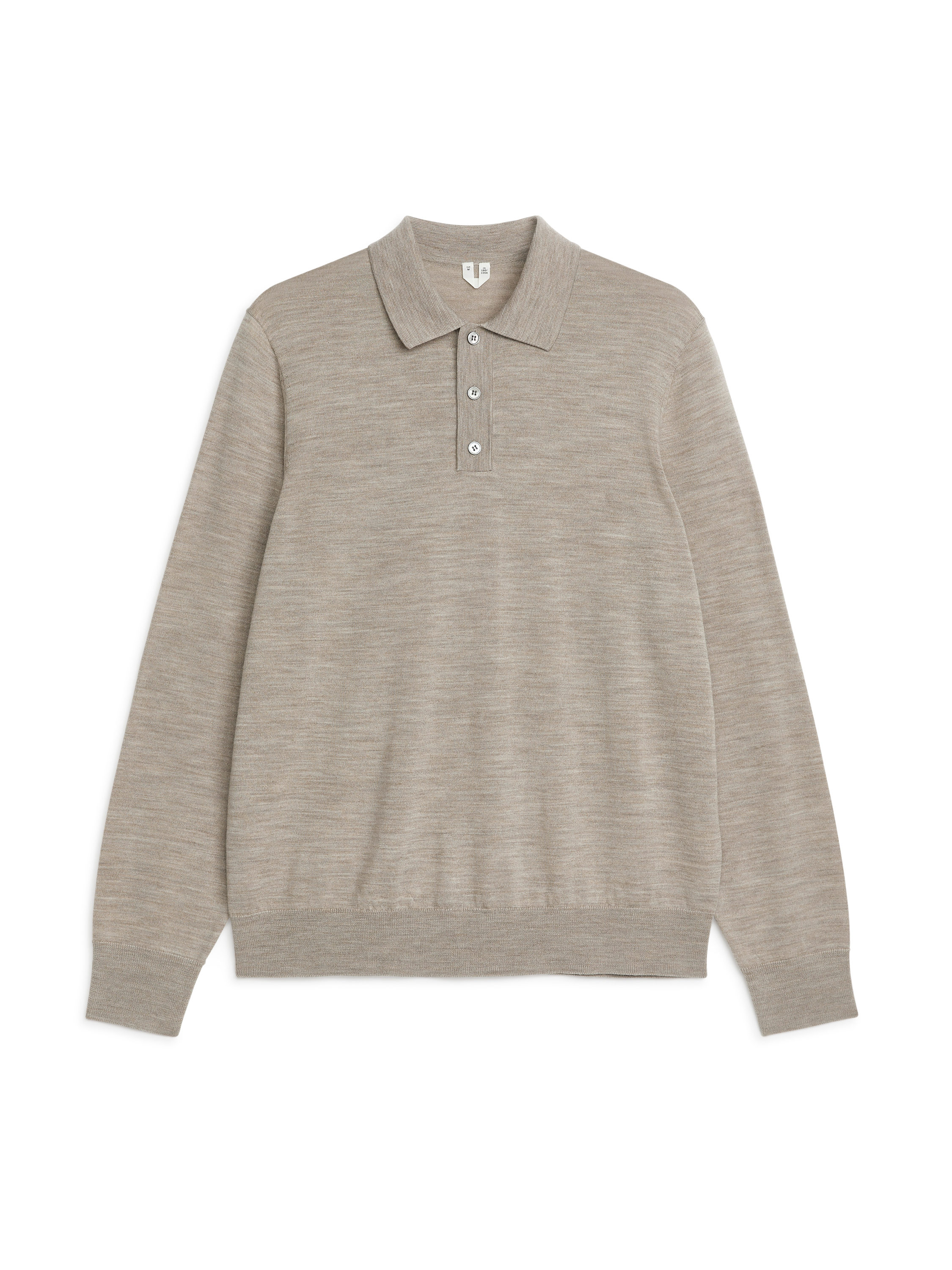 Merino Polo Jumper - Dusty Blue - ARKET