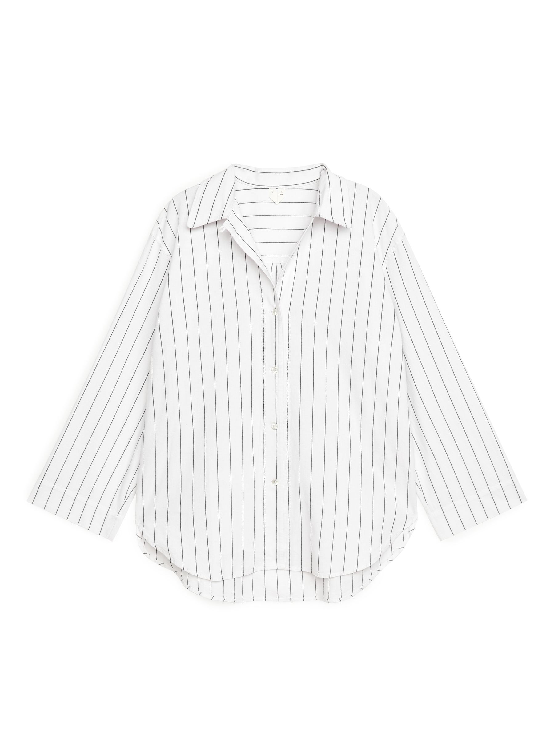 Striped Pyjama Shirt - White/Dark Blue - Women - StillMedia/DescriptiveStillLife - 1