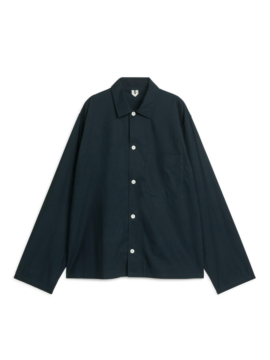 Relaxed Poplin Shirt-#2F3237-6432