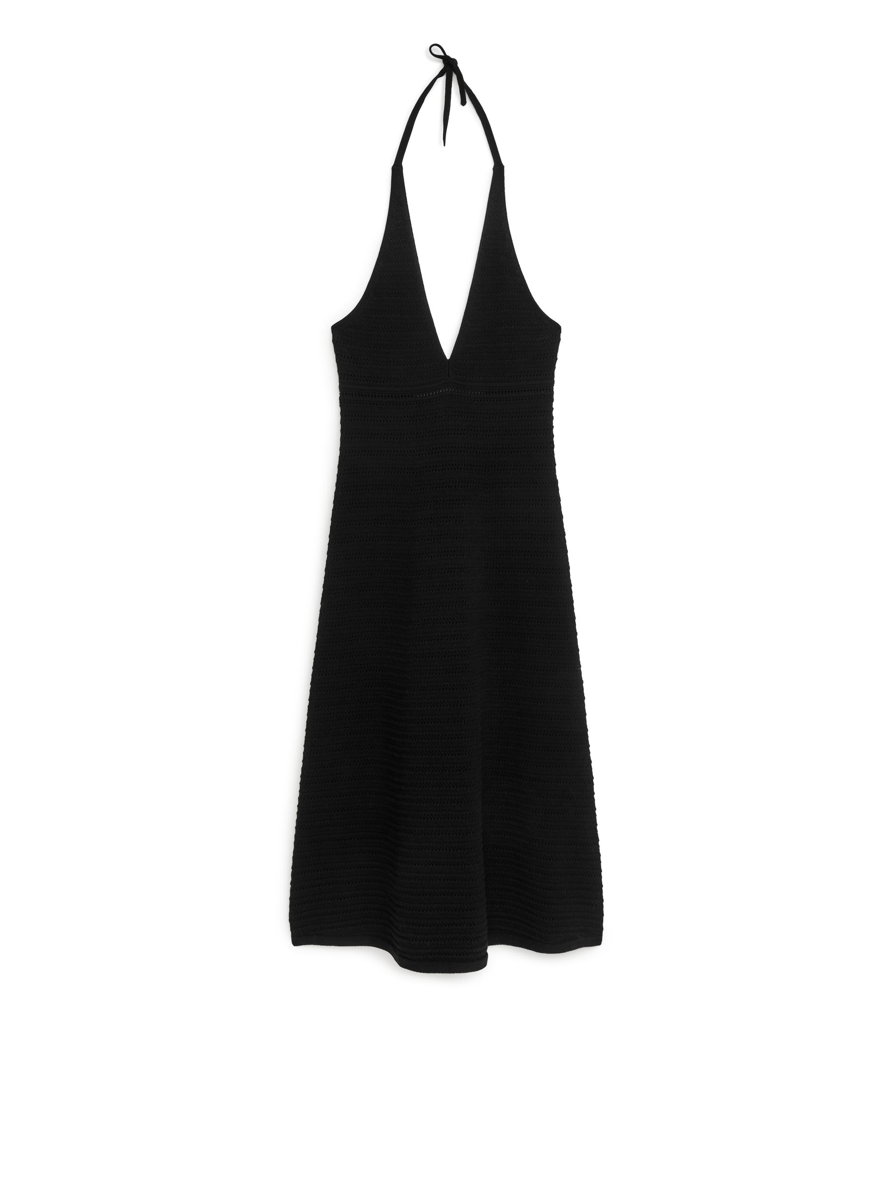 Stickad halterneck-klänning-#272628-3654