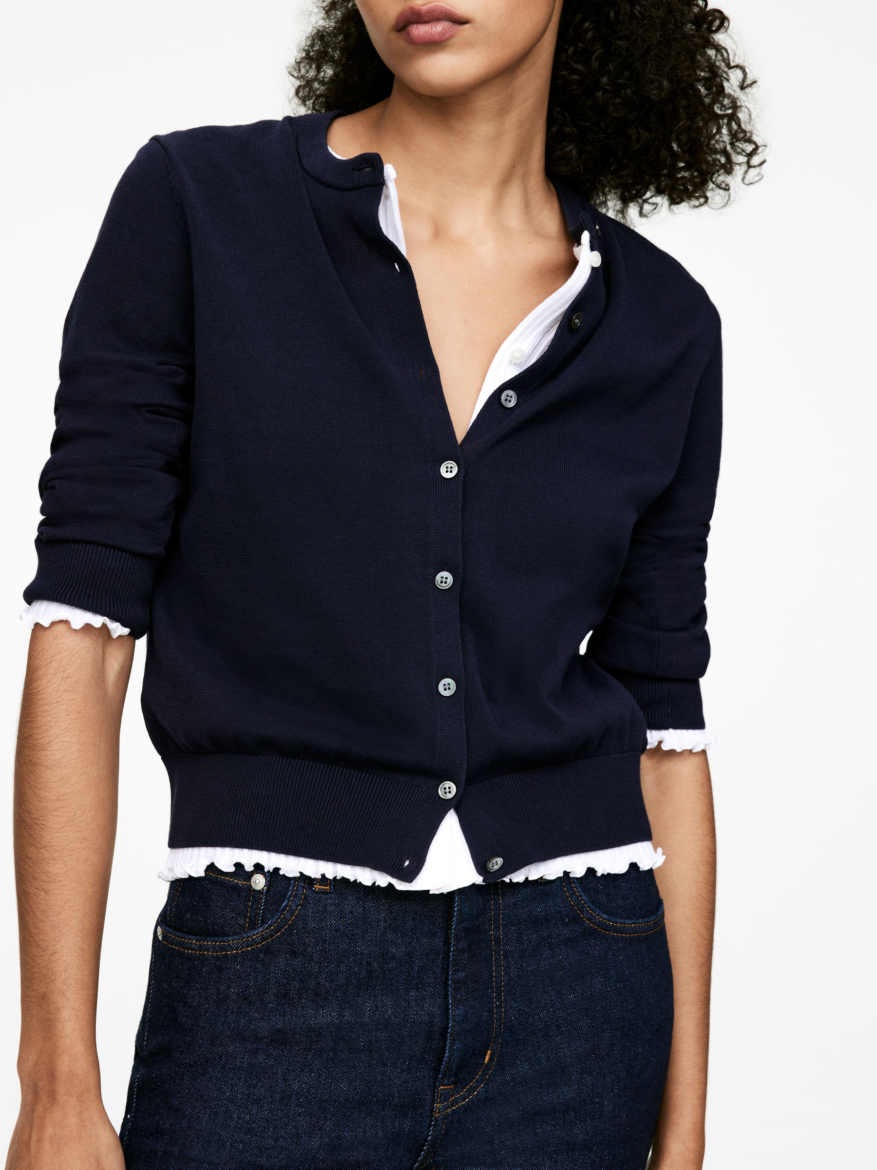 Strickjacke aus Baumwolle - Dunkelblau - Regular Fit - Women - StillMedia/Lookbook - 6