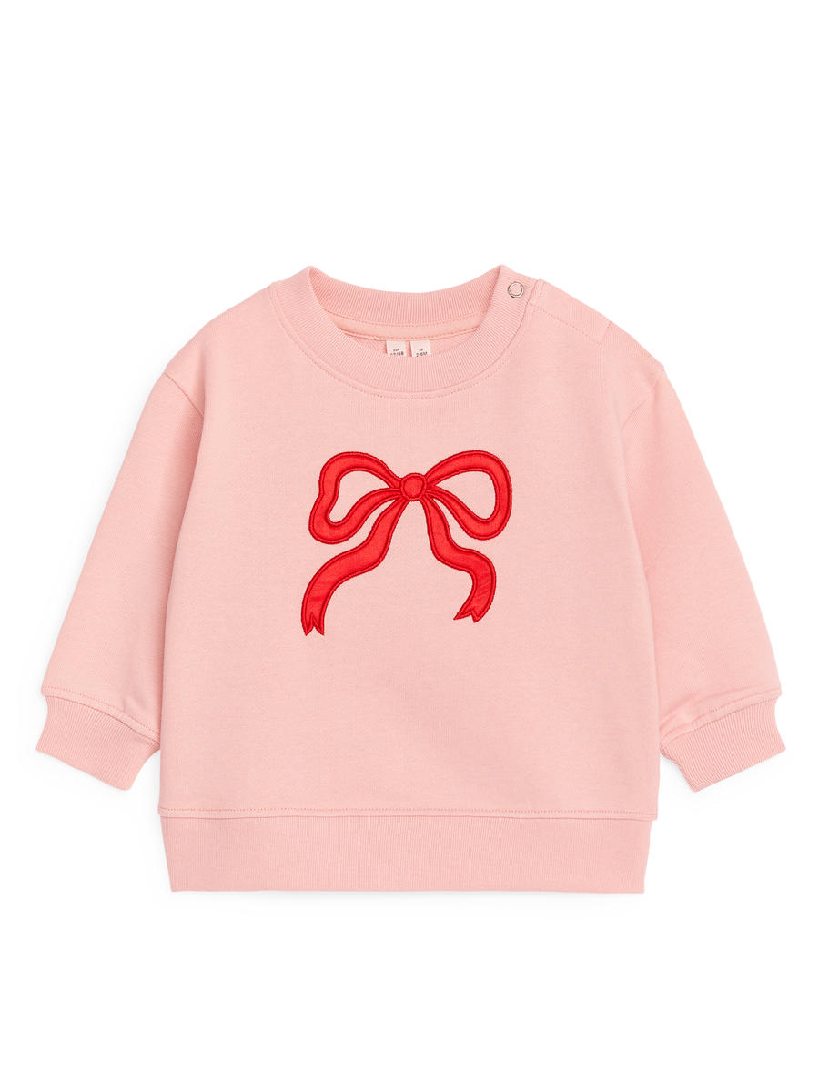 Embroidered Cotton Sweatshirt-#D1B3B3-13382