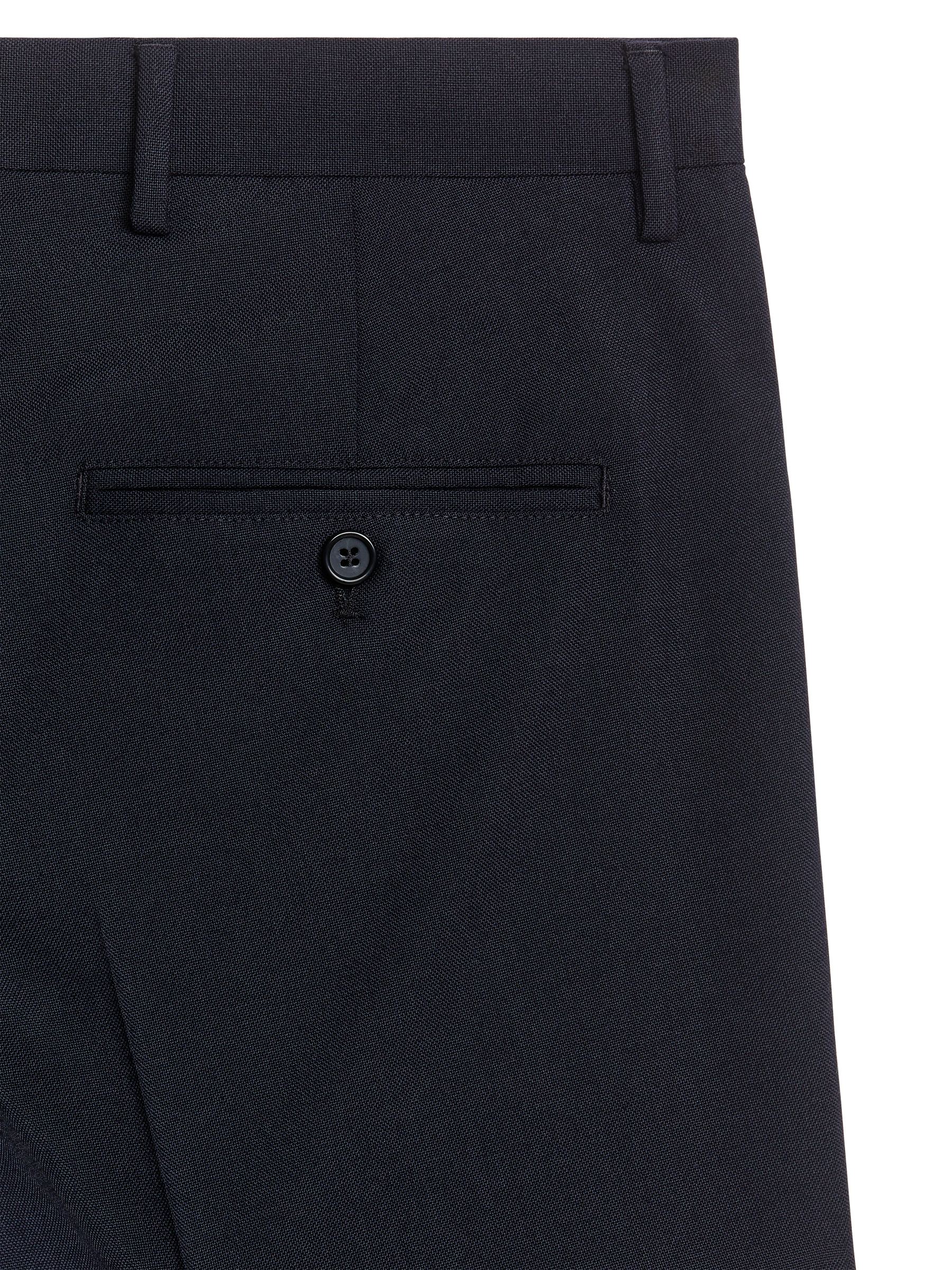 Pantalones slim en lana hopsack - Azul oscuro - Corte ajustado - Men - StillMedia/DescriptiveDetail - 1