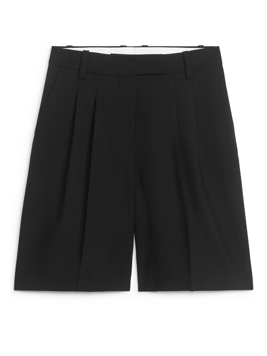 Tailored Wool Shorts-#272628-8325