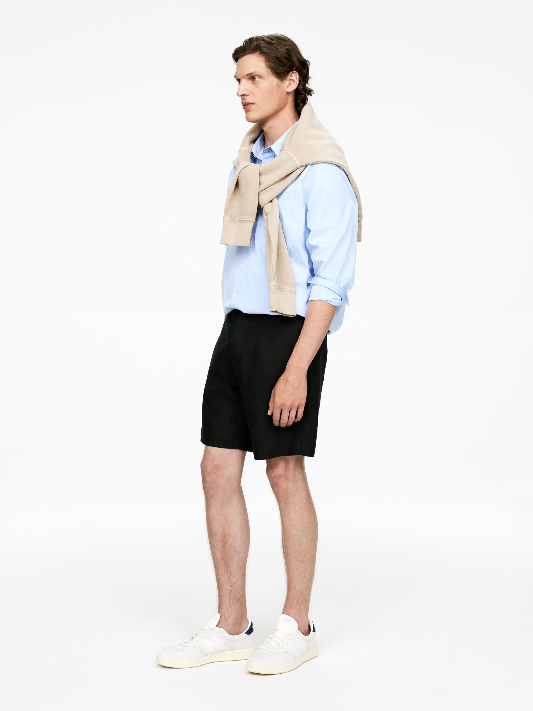 Linen Shorts - Black - Regular fit - Men - StillMedia/Lookbook - 5