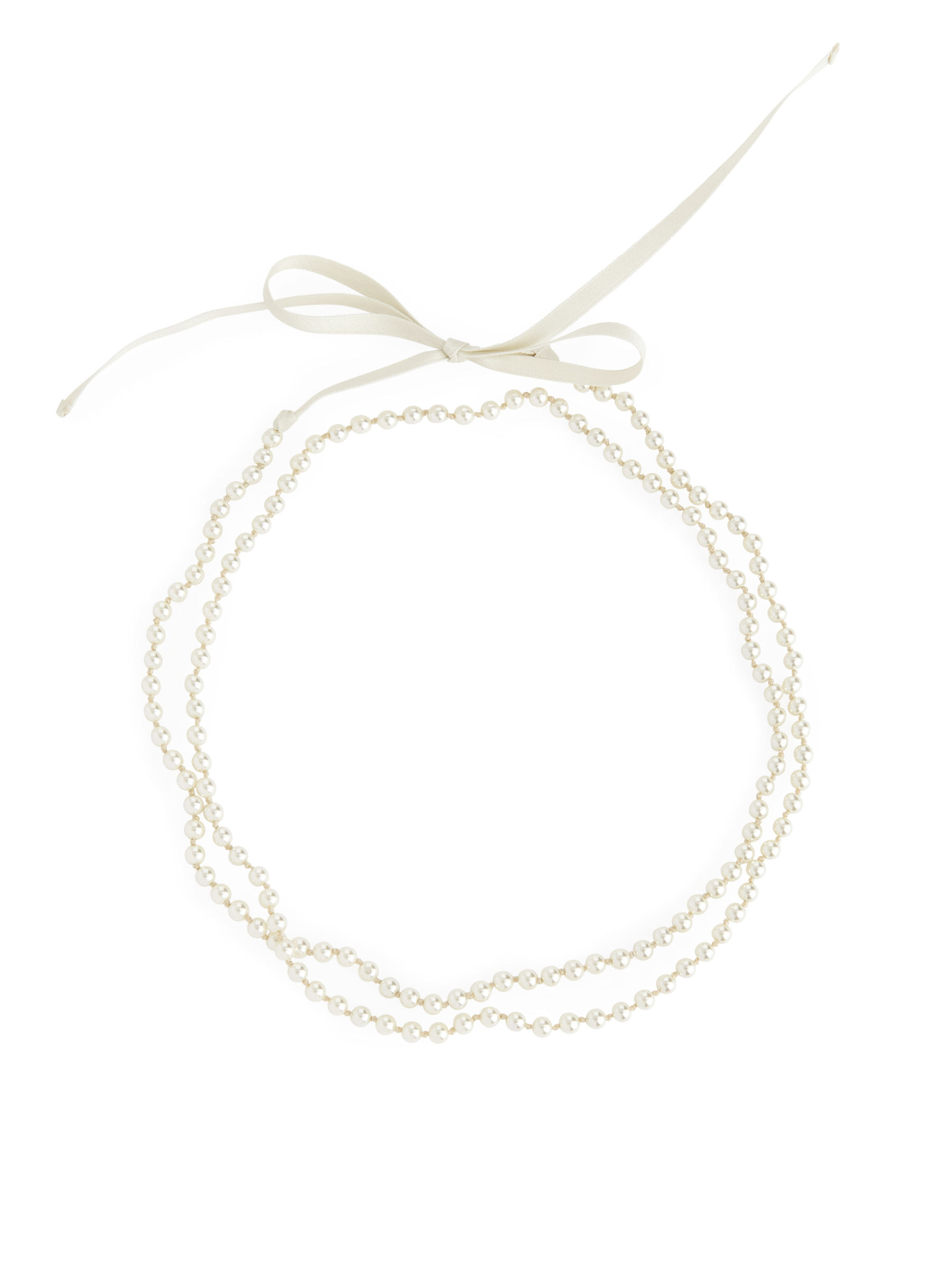 Collar de cinta de satén de perlas - Blanco - Women - StillMedia/DescriptiveStillLife - 9