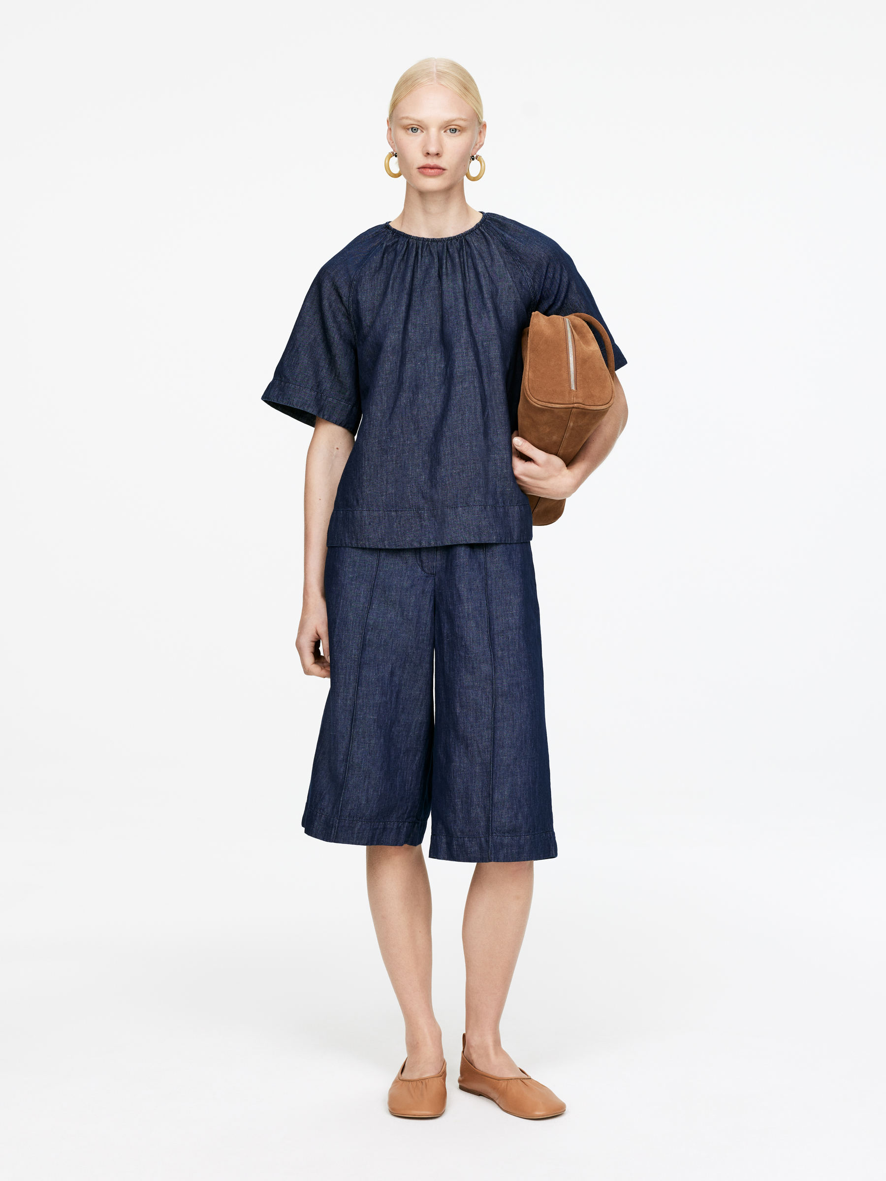 Cotton-Linen Shorts-#0A041F-15859