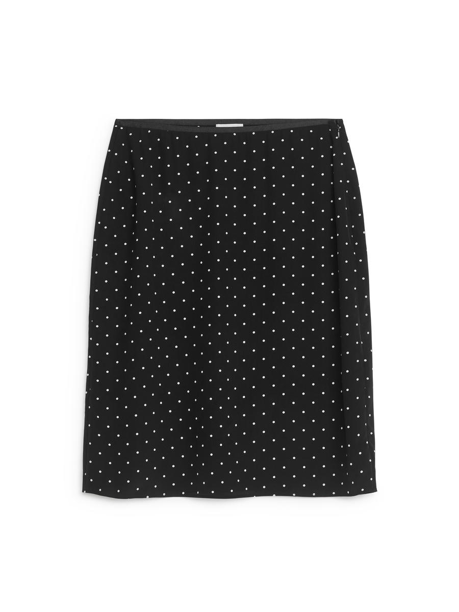 Mid-Length Silk Skirt - Black - Women - 1224179001