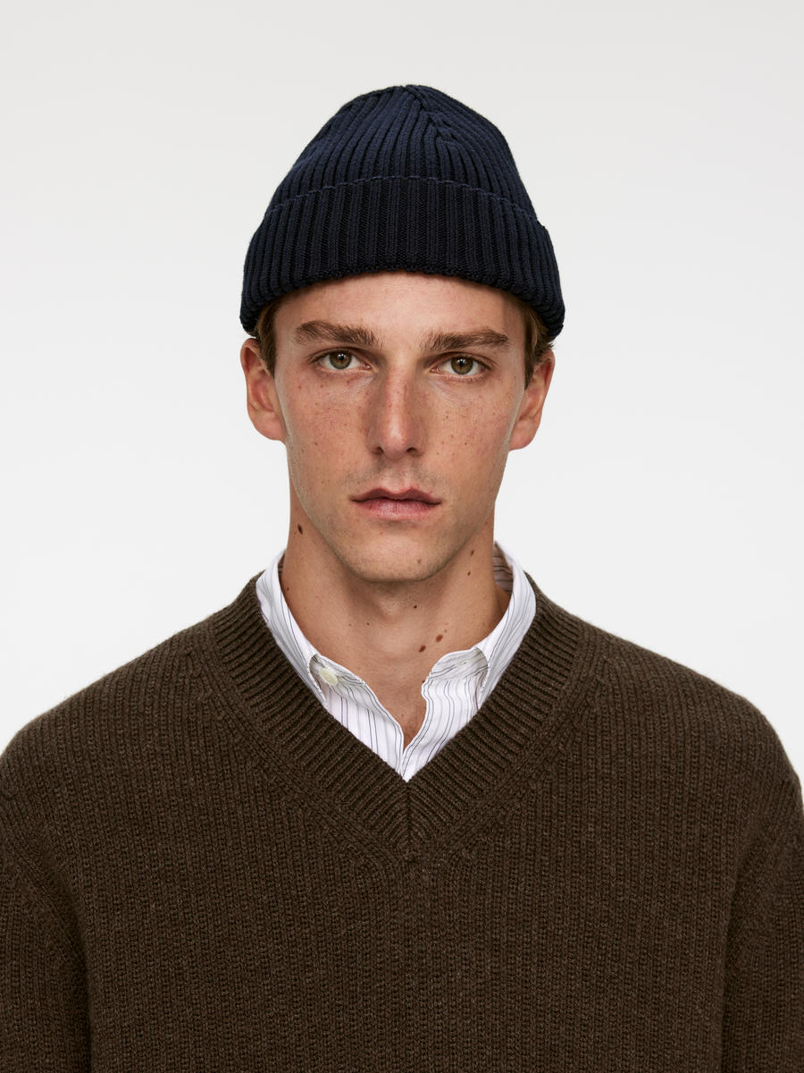 Ribbed Cotton Beanie-#282731-11950