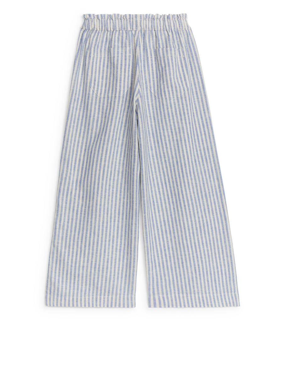 Relaxed Linen Trousers-#6F7EBF-8002