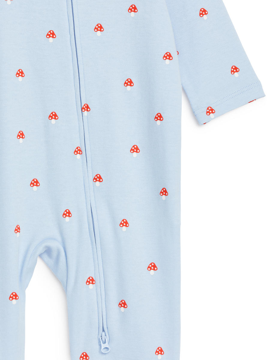 All-In-One Pyjama - Light Blue/Mushrooms - Regular fit - Children - 1228693005