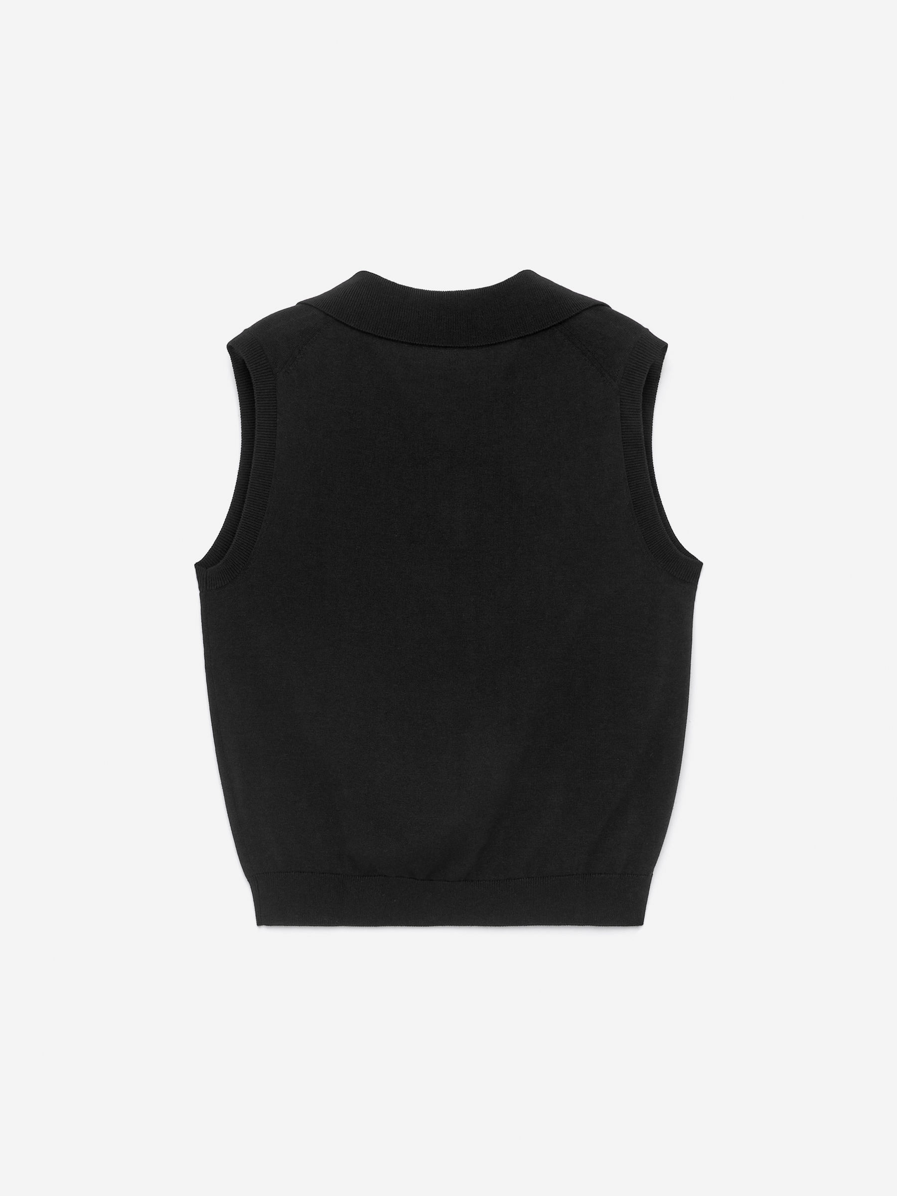 Knitted V-Neck Vest - Black - Regular fit - Women - StillMedia/DescriptiveStillLife - 3