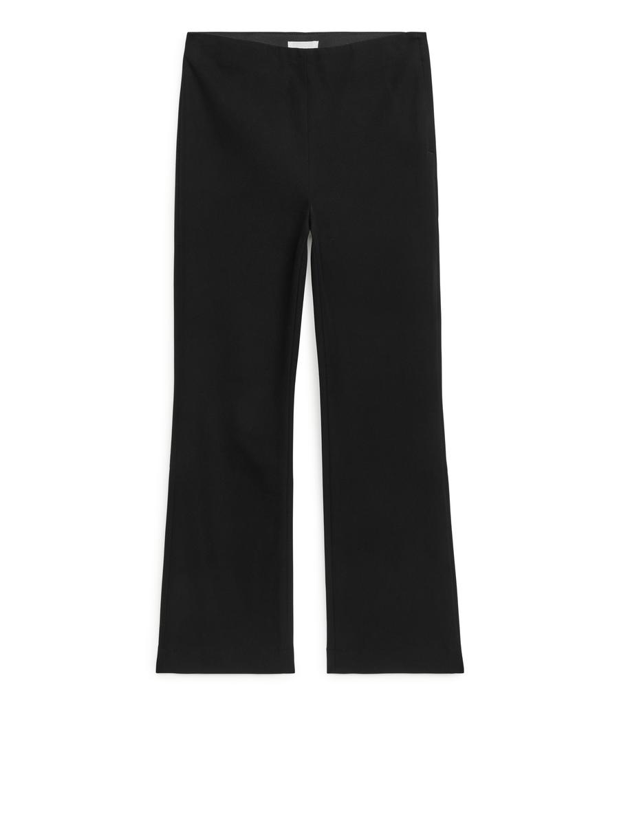 Cropped Cotton Stretch Trousers-#272628-10152