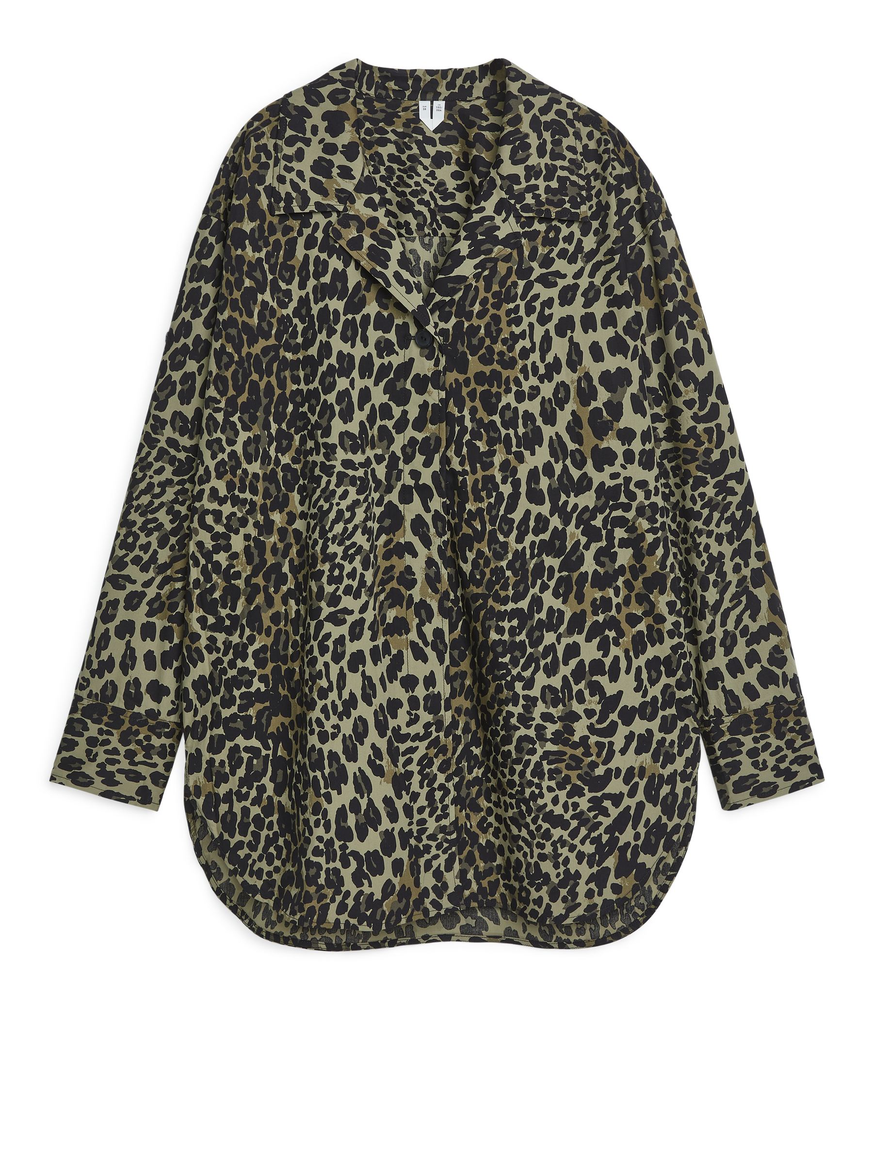 Printed Poplin Shirt-#7C775F-9132