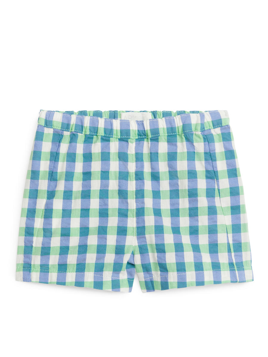 Seersucker Shorts-#657CBE-6670