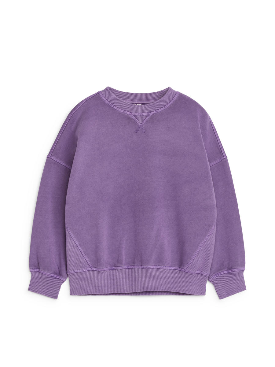 Relaxed Cotton Sweatshirt-#7D5E98-11597