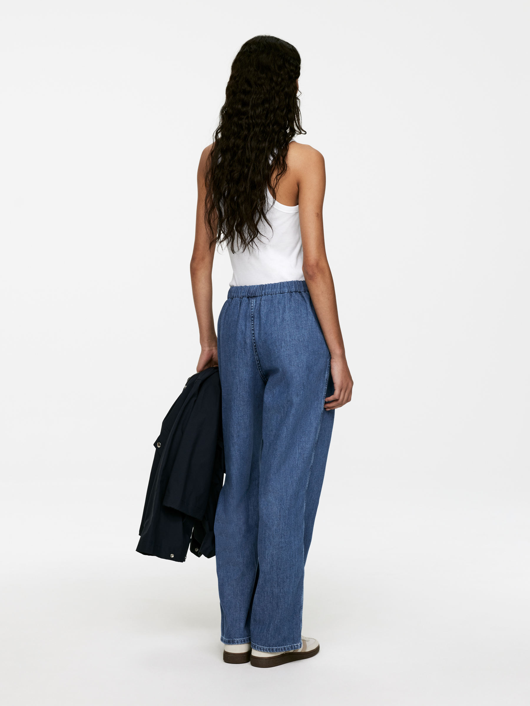 Pantalon en jean avec cordon de serrage-#485577-7033