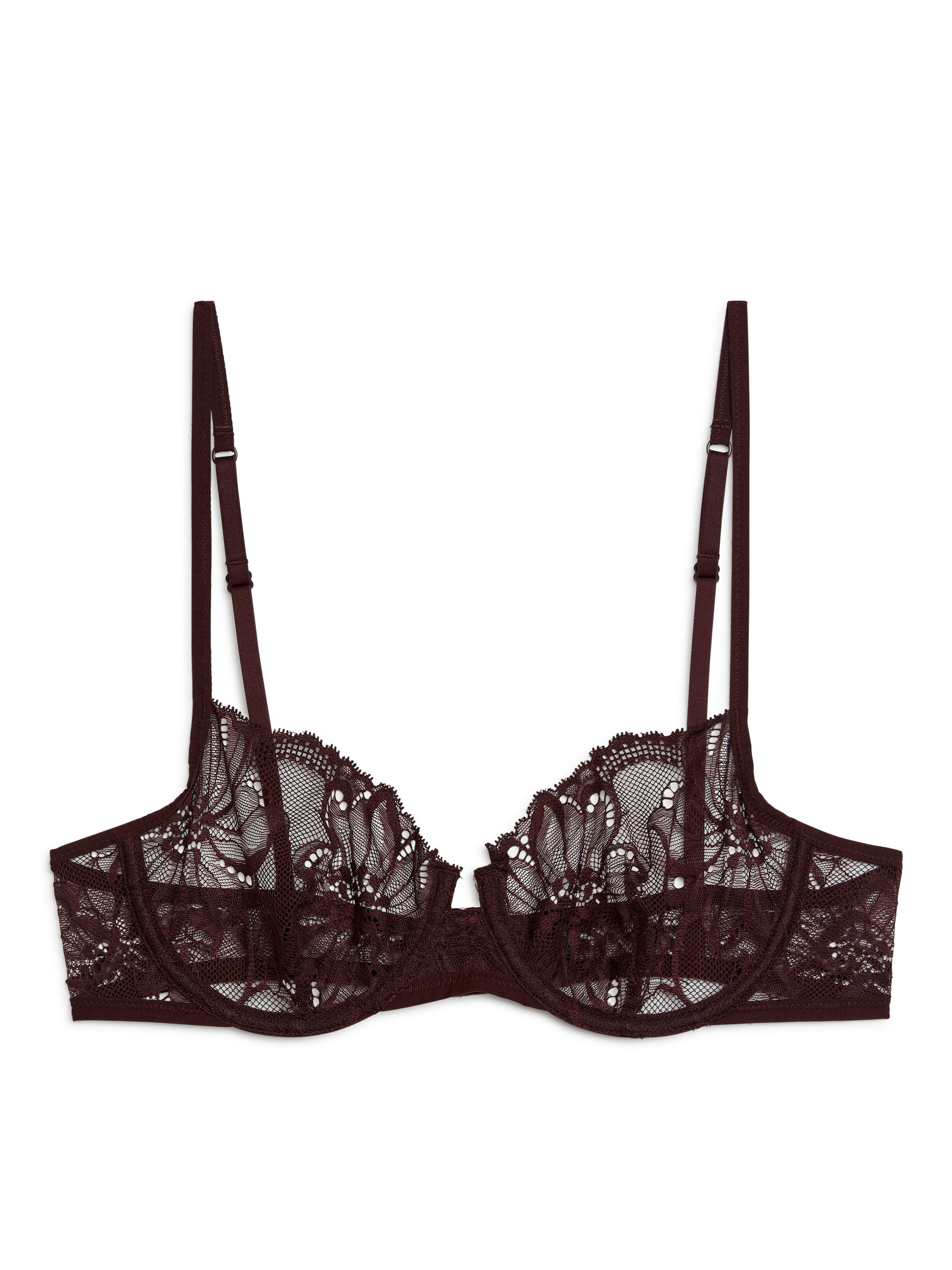 Lace Wire Bra-#463B40-11025
