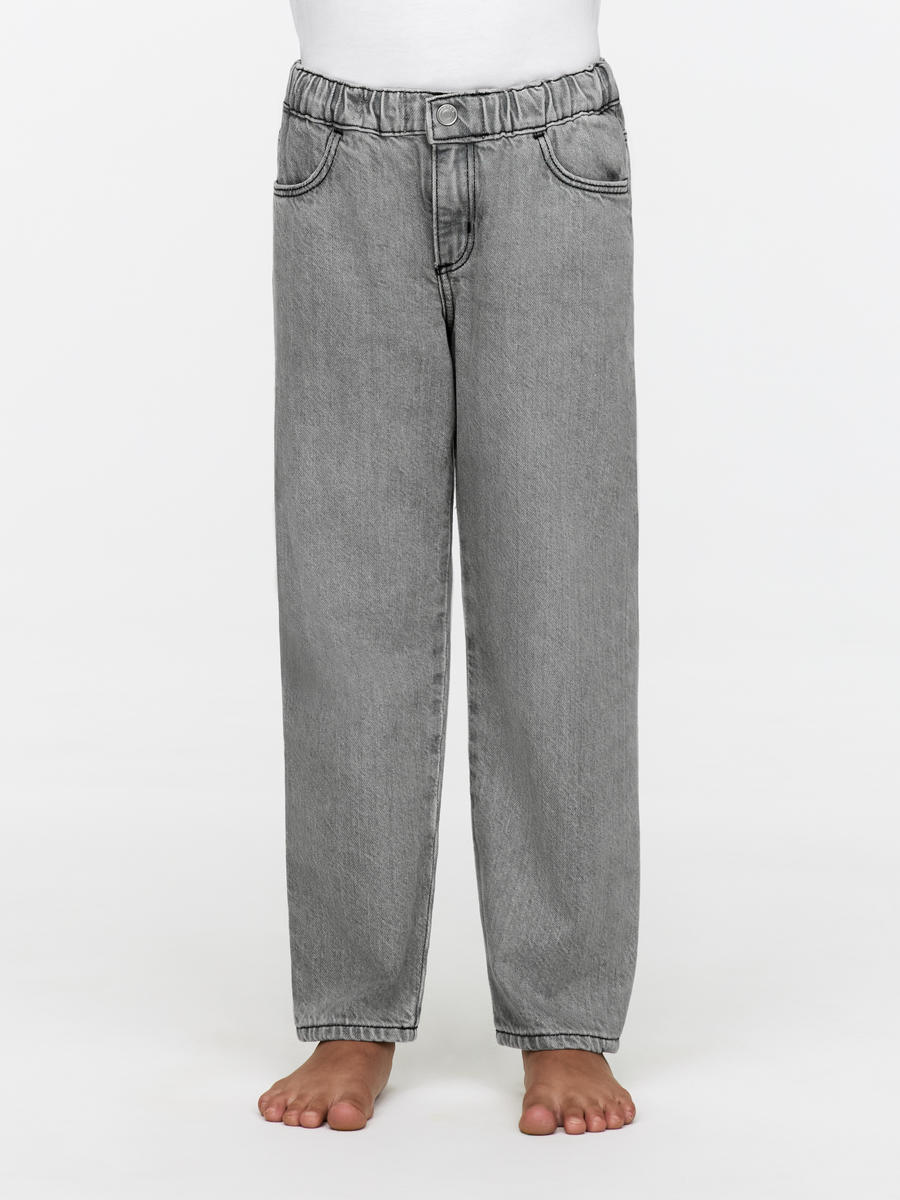 Pull-On Denim Trousers-#B9BABC-13796