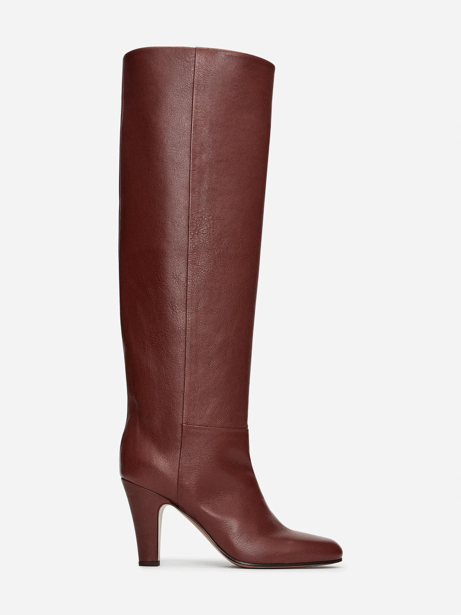 Knee-High Leather Boots-#8D533A-13012